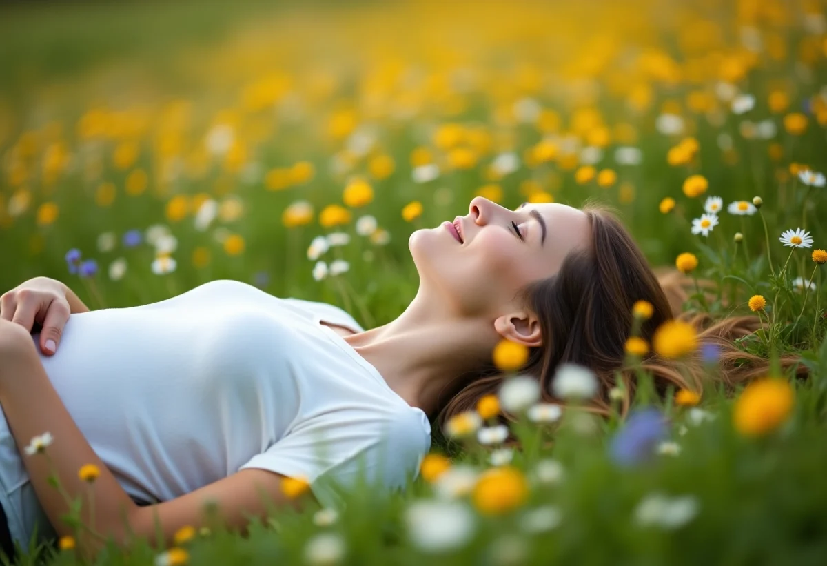 Champ de fleurs tapissé : un allié naturel pour apaiser les douleurs dorsales